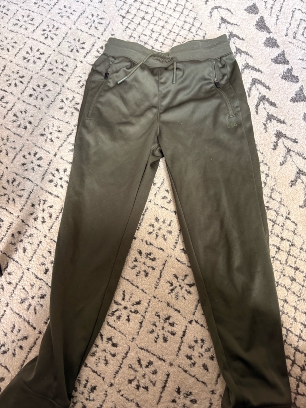 DSG Olive Kids Casual Joggers with Zipper Pockets